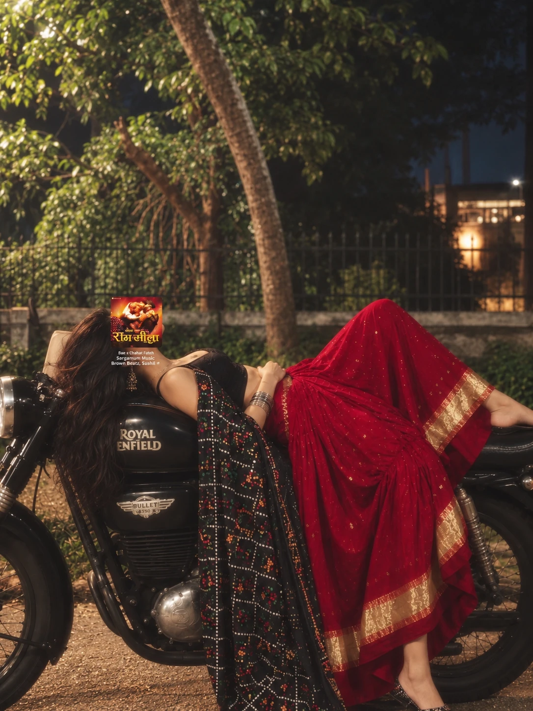 Royal Enfield Saree Photoshoot AI Prompt – Cinematic 3:4 Portrait ...